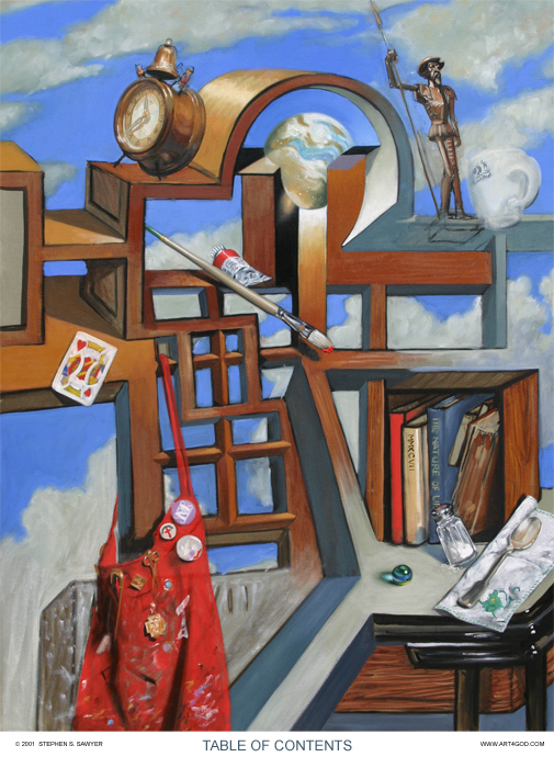 Table of Contents, surrealist still life