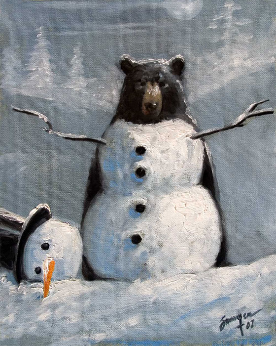Black bear painting by Stephen Sawyer