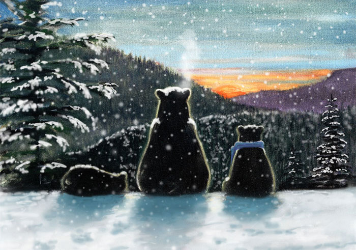 Black bear painting by Stephen Sawyer