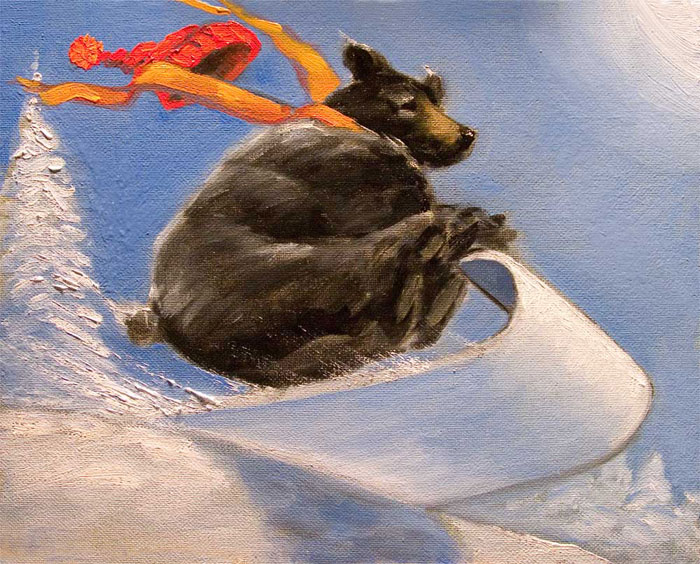Black bear painting by Stephen Sawyer