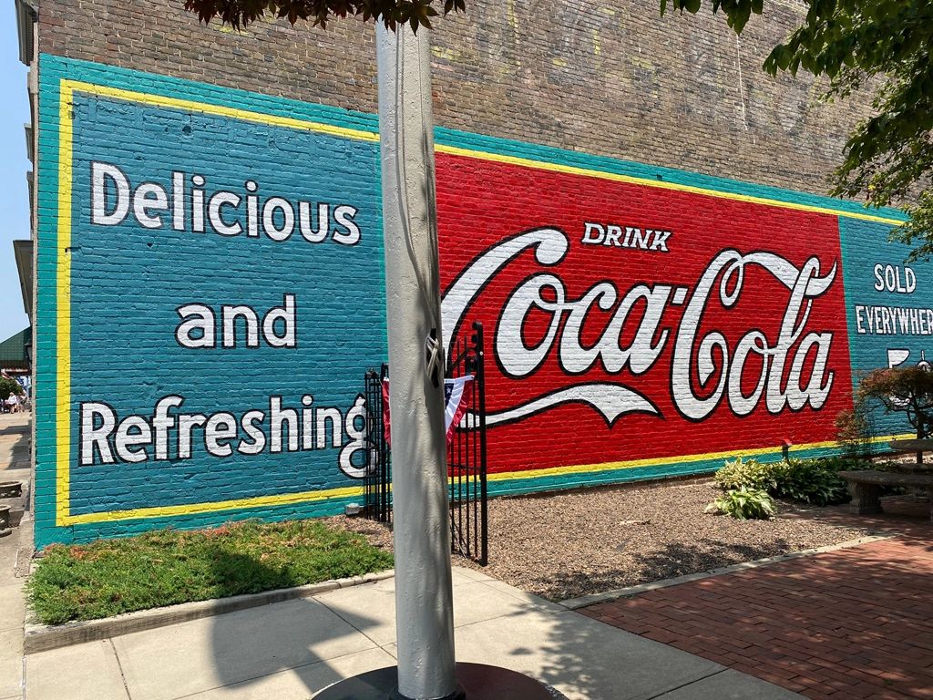 Vintage Coca-Cola advertising mural, Versailles Kentucky