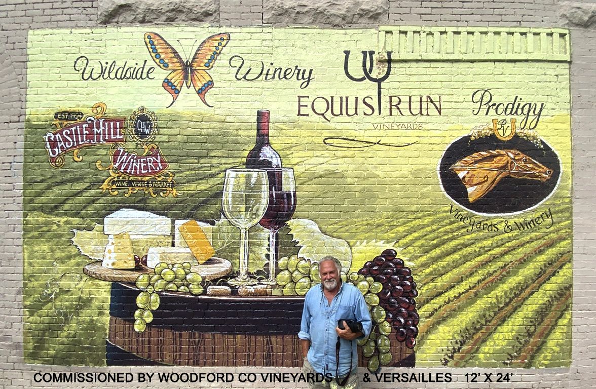 Vineyard and winery mural, Woodford County