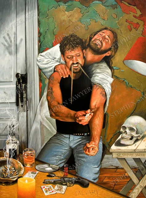 Calvary, painting by Stephen Sawyer