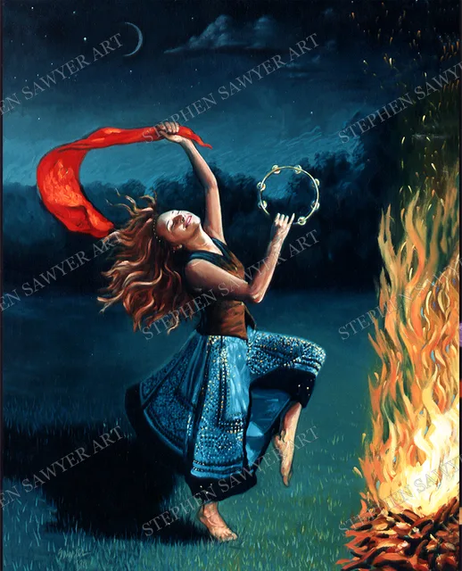 Fire Dancer, painting by Stephen Sawyer